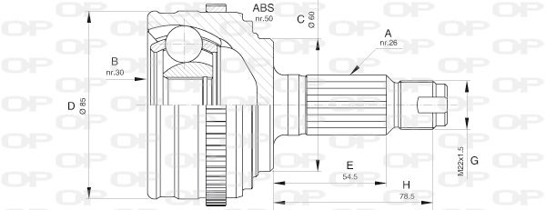 OPEN PARTS Nivelsarja, vetoakseli CVJ5605.10